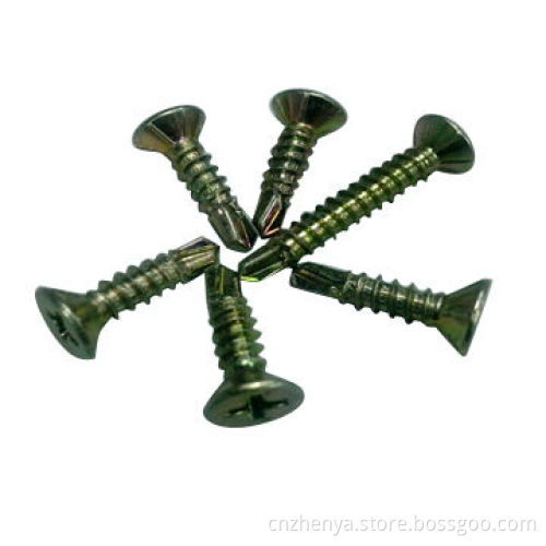 Zinc plated self drilling screw, Phillips driveNew